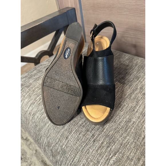 Dr. Scholl's Women's Peaceful Black Wedge Slingback Sandals Size 7.5 - Picture 7 of 8